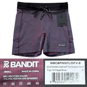 Bandit Running Striped Cadence 5” Women’s Compression Shorts - Port
